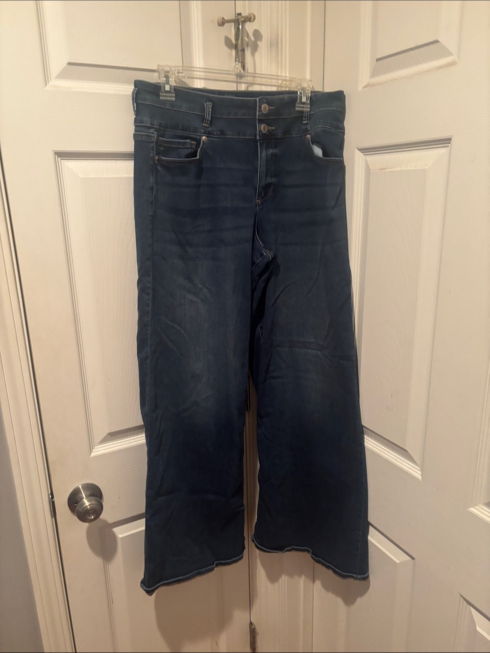 High-Rise Wide Leg Jeans in Dark Blue